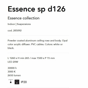 Lustra LED moderna design liniar ESSENCE SP 20W NERO 101034 universul-luminii.ro