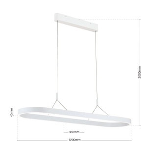 Lustra LED ovala iluminat sus si jos CARRARA alb - Img 8