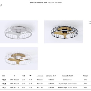 Lustra LED Smart cu Ventilator si telecomanda NATURE alb/fag 139714 universul-luminii.ro