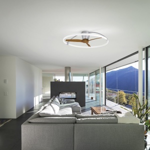 Lustra LED Smart cu Ventilator si telecomanda NEPAL nuc/argintiu 139734 universul-luminii.ro