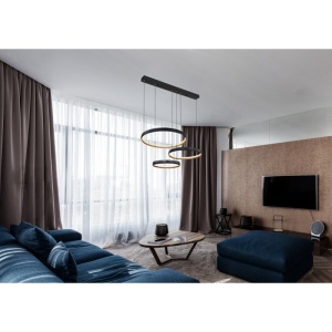 Lustra LED suspendata cu telecomanda design modern Halli negru, auriu 67154 universul-luminii.ro