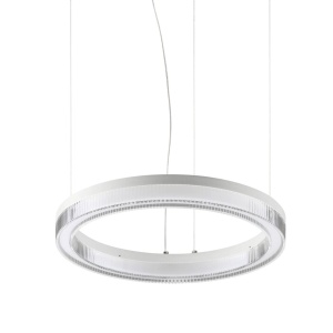 Lustra LED suspendata design circular CROWN SP D40 BIANCO