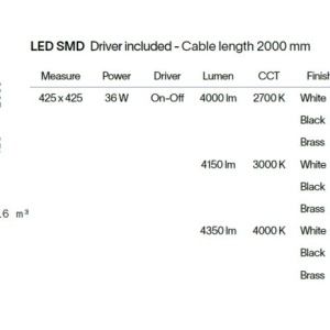 Lustra LED suspendata design circular GEMINI SP D042 ON-OFF OTTONE 4000K - Img 3