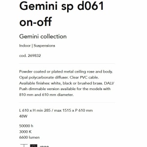 Lustra LED suspendata design circular GEMINI SP D061 OTTONE - Img 4