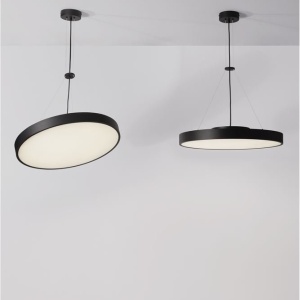 Lustra LED suspendata design circular PERFECT 40cm negru 3000K Dimmable - Img 4