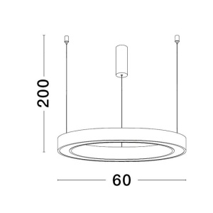 Lustra LED suspendata design circular STING White 60cm - Img 4