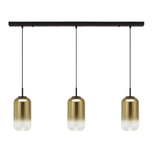 Lustra LED suspendata design decorativ Chloe 3L negru/auriu