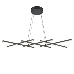 Lustra LED suspendata design geometric Halo negru