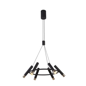 Lustra LED suspendata design minimalist Belle negru/auriu - Img 1