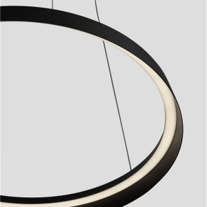 Lustra LED suspendata design modern circular ORMI negru - Img 5