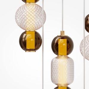 Lustra LED suspendata design modern decorativ Drop 5L auriu - Img 7