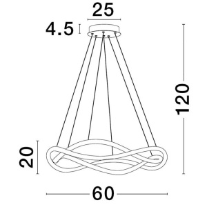 Lustra LED suspendata design modern JINAL Black 60cm 121724 universul-luminii.ro