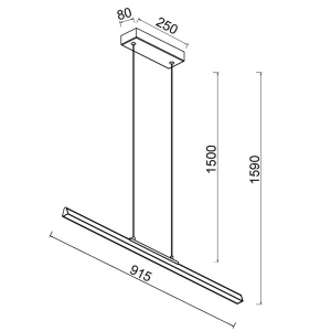 Lustra LED suspendata design modern liniar LINEAL aurie MA-8958 - Img 3