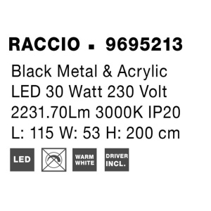 Lustra LED suspendata design modern RACCIO negru 203904 universul-luminii.ro
