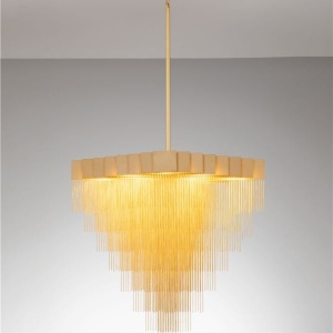 Lustra LED suspendata design modern REVIA aurie - Img 4