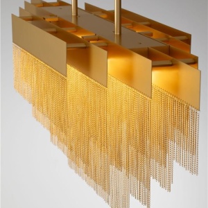 Lustra LED suspendata design modern REVIA aurie - Img 6