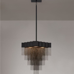 Lustra LED suspendata design modern REVIA negru - Img 4