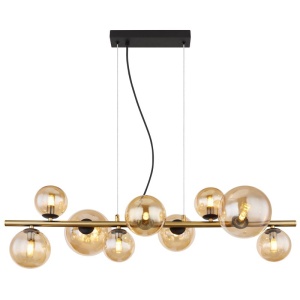 Lustra LED suspendata design modern Riha negru, alama 114404 universul-luminii.ro