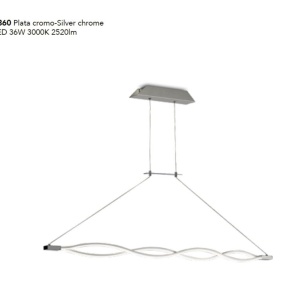 Lustra LED suspendata design modern Sahara argintie crom - Img 3