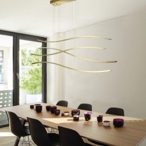 Lustra LED suspendata design modern Waves gold - Img 2
