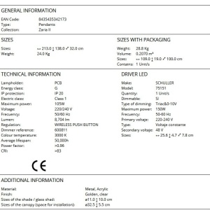 Lustra LED suspendata design modern Zaria II - Img 7