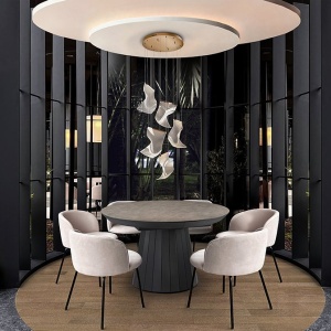 Lustra LED suspendata design ultra-modern Velos II auriu - Img 2