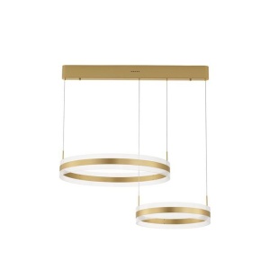 Lustra LED suspendata dimabila, design modern Agos auriu - Img 1