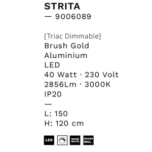 Lustra LED suspendata liniara Strita auriu - Img 2