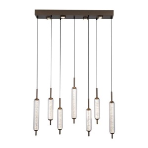 Lustra LED suspendata metal latte sticla decorativa Cattail 7Lt