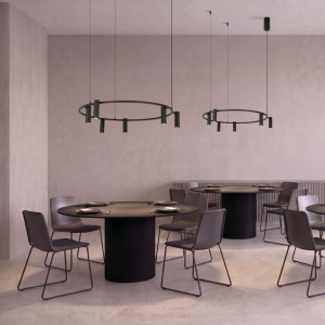 Lustra LED suspendata moderna Senta negru