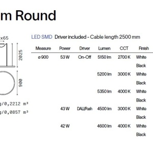 Lustra LED suspendata Oracle slim sp d090 round 4000k dali negru 242944 universul-luminii.ro