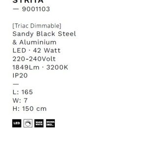 Lustra LED suspendata stil minimalist liniar STRITA L-165cm 236924 universul-luminii.ro