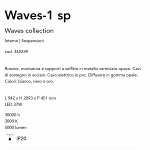 Lustra LED suspendata Waves-1 sp alba - Img 4