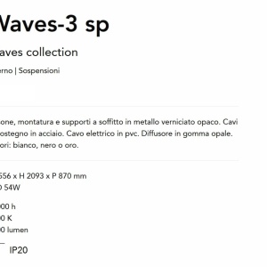 Lustra LED suspendata Waves-3 sp neagra - Img 4