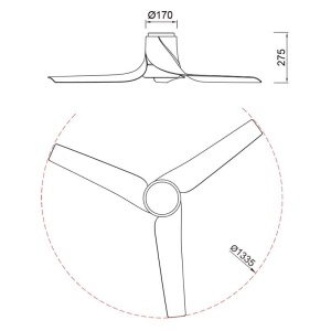 Lustra LED, Ventilator cu telecomanda, USHUAIA aspect lemn MA-8719 247444 universul-luminii.ro