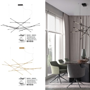 Lustra LED XL suspendata design modern RACCIO aurie - Img 8