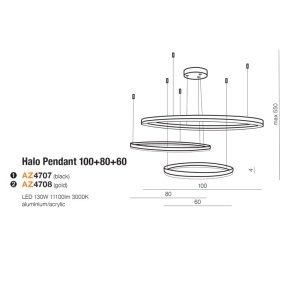 Lustra LED XXL suspendata design modern circular geometric Halo BK 198944 universul-luminii.ro