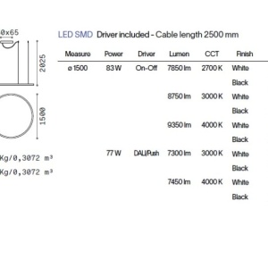 Lustra LED XXL suspendata Oracle slim sp d150 round 4000k dali alba 243014 universul-luminii.ro