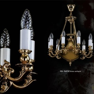 Lustra LUX din alama, Candelabru 9 brate DAFNE 54144 universul-luminii.ro