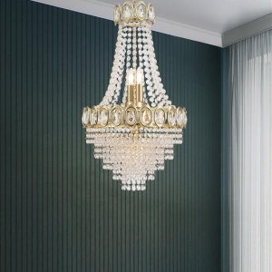 Lustra metal alama satinata, cristal transparent Louis Phillipe 628504 universul-luminii.ro