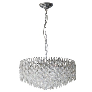 Lustra metal cromat si cristale sticla BURANO 60