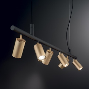 Lustra modera cu spoturi directionabile DYNAMITE SP6 OTTONE 81664 universul-luminii.ro
