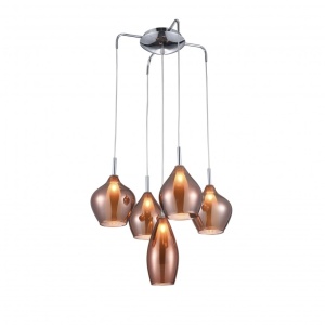 Lustra moderna AMBER MILANO 5 cupru ZZ AZ3172