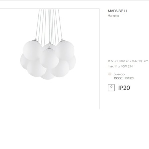 Lustra moderna cu 11 pendule MAPA SP11 BIANCO 131924 50704 universul-luminii.ro
