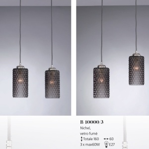 Lustra moderna cu 3 pendule design italian 10000 fumuriu 202524 universul-luminii.ro