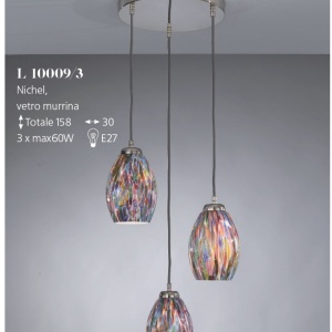 Lustra moderna cu 3 pendule din sticla Murrina 10009 105794 universul-luminii.ro