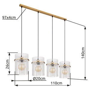 Lustra moderna cu 4 pendule GORLEY auriu 157424 universul-luminii.ro