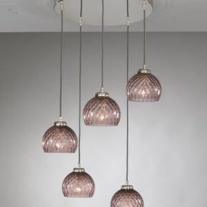 Lustra moderna cu 5 pendule design italian 10006 Amethyst 105584 universul-luminii.ro