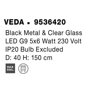 Lustra moderna cu 5 pendule design minimalist VEDA 204264 universul-luminii.ro