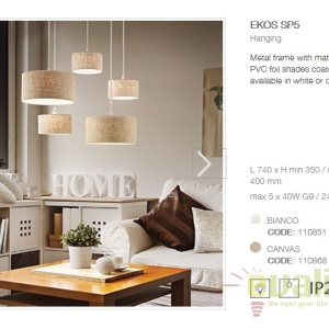 Lustra moderna cu 5 pendule EKOS SP5 CANVAS 110868 62674 universul-luminii.ro